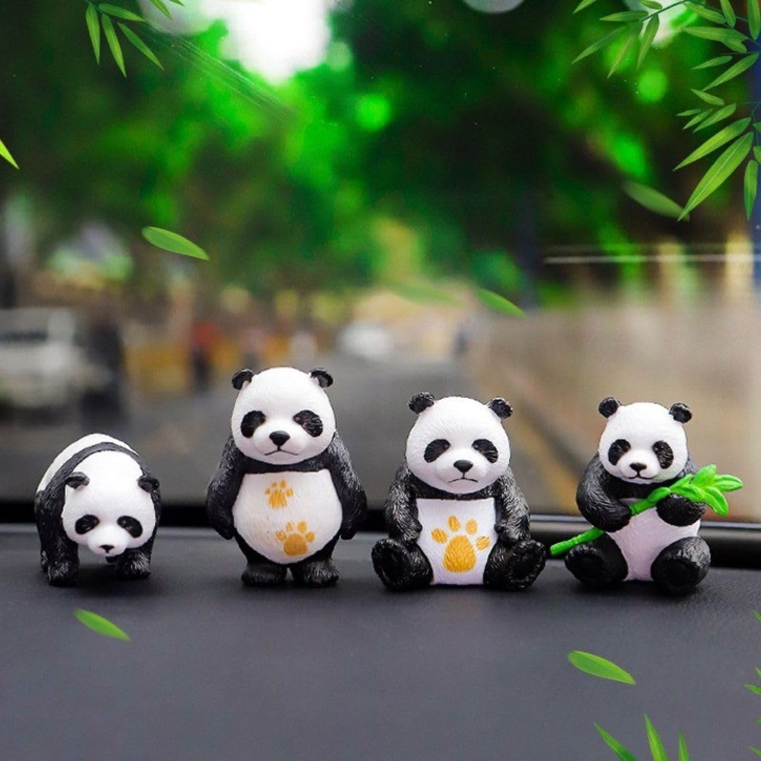 Cute Panda Miniature Set of 4