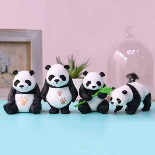 Cute Panda Miniature Set of 4