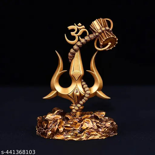 Trishul with Damru | Shiva Trishul Idol Decorative Showpiece for Car Dashboard